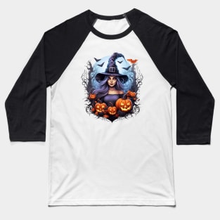 Beautiful Halloween Witch 3 Baseball T-Shirt